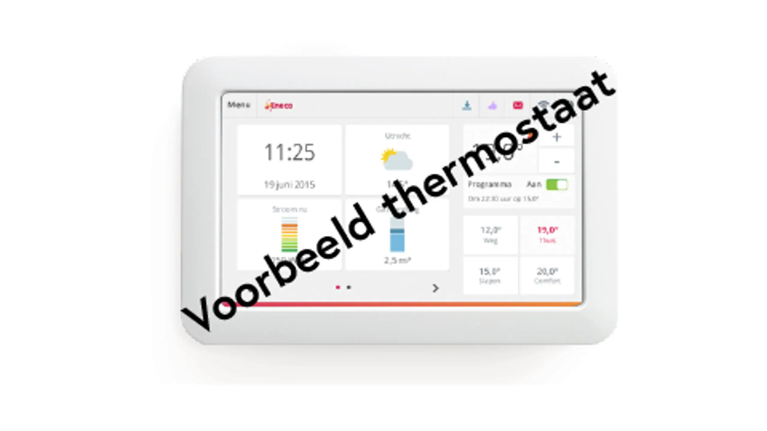 Foto van de NLM Geen thermostaat, je huidige thermostaat op de nieuwe ketel aangesloten (indien mogelijk)