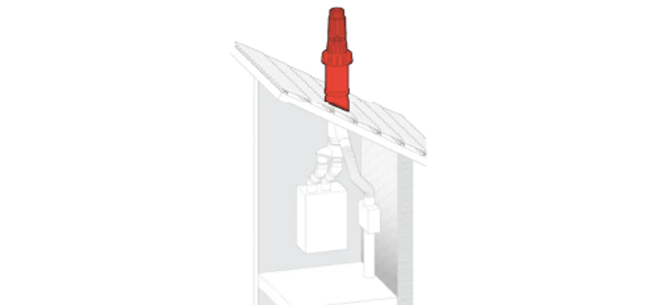 Foto van de Ubbink Combi dakdoorvoer + Gratis CO-vrij veiligheidspakket (rookgasafvoer en ventilatie gecombineerd)