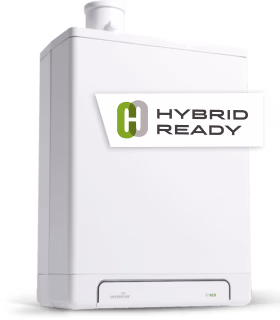 Productfoto van de Intergas HReco met een Hybrid Ready label