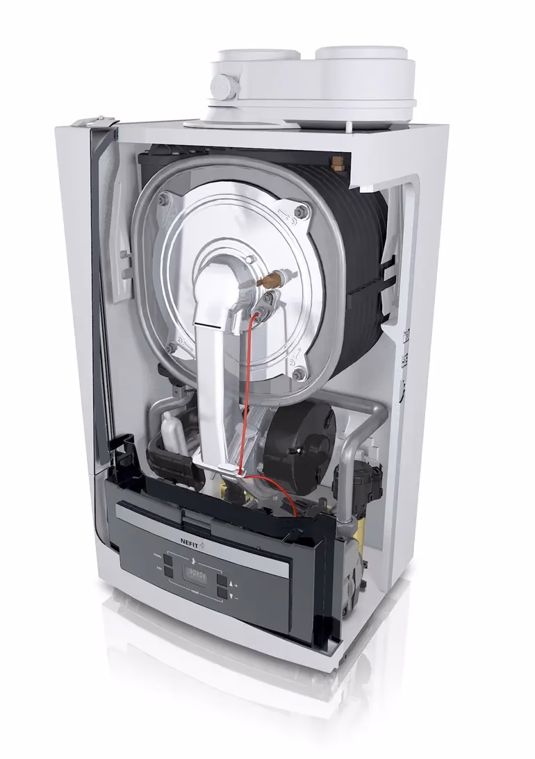 Foto van de Nefit-Bosch Low Energy pomp en Multigasblok